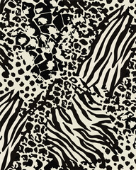 Leopard print. Vector seamless pattern. Animal skin background with black and brown spots on beige backdrop. Abstract exotic safari texture. Jaguar, leo, puma cheetah fur pattern. Repeat design