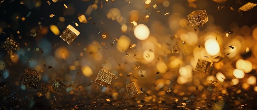 Falling confetti background for party themes, perfect for celebrations, events, and joyful visuals