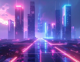 Abstrakcyjen cyberpunkowe tło
