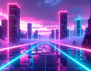 Abstrakcyjen cyberpunkowe tło

