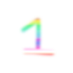 Abstract Colorful Glowing Number 1