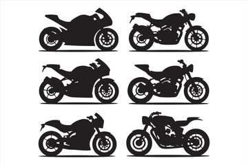 Obraz premium Motorcycle Silhouette Bundle Vector Illustration