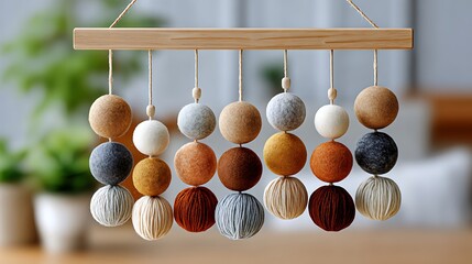 Minimalist Earthy Toned Mobile Design for Baby Crib Decor and Nursery Playroom