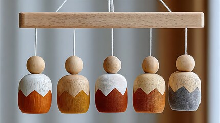 Minimalist Earthy Toned Baby Mobile Design for Modern Nursery Decoration