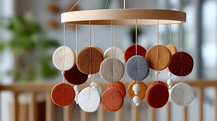 Minimalist Earthy Toned Baby Mobile Design for Crib Aesthetic Decor