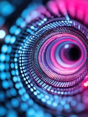 Futuristic Tunnel with Neon Lights