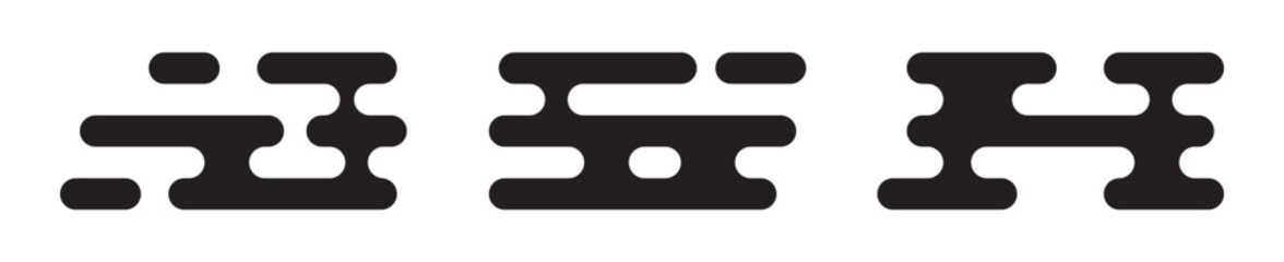 Set of traditional Asian-style clouds