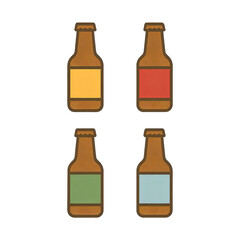 色とりどりのビールボトルセット｜Colorful Beer Bottles Set