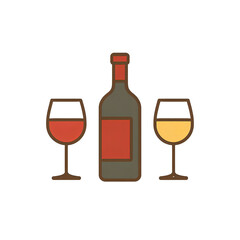 ワインボトルとグラス｜Wine Bottle and Glasses