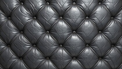 Obraz premium Dark gray leather upholstery with diamond quilting