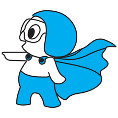 caped hero mascot vector

