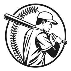 Solid Vector Icon for Baseball