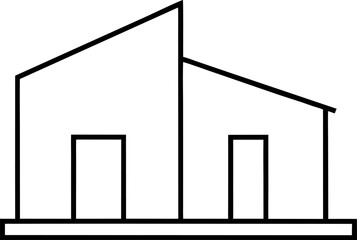 black and white house
