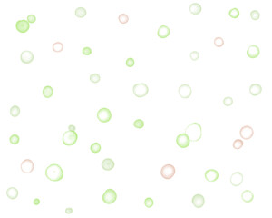 Colorful Hand-Drawn Soap Bubble Background with Soft Watercolor Pastel Style