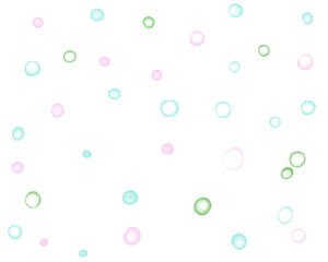 Colorful Hand-Drawn Soap Bubble Background with Soft Watercolor Pastel Style