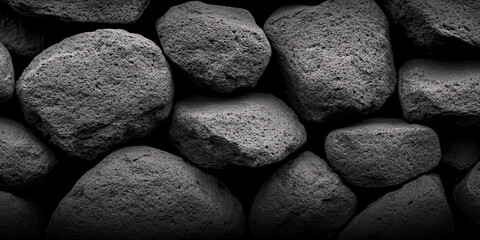 Stack of Dark Gray Volcanic Stones