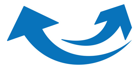 Blue arrow curve direction vector. Curved arrow sign. Set of long green curve arrow icon vector. Arrow icon for your web site design, logo, app, UI.