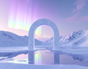 Snowy archway, tranquil scene