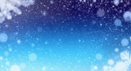 Fototapeta premium Christmas winter background with snowflakes and festive decorations. blue christmas background