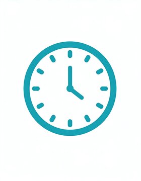 Simple teal clock icon
