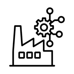  Smart factory outline, industrial network icon, manufacturing system interface, production automation design, Industry 4.0 symbol, digital manufacturing system