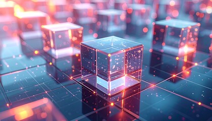 Abstract digital cubes network (3)
