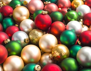 Christmas ornaments in various colors