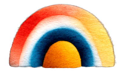 Watercolor Rainbow Arc in Soft Pastel Colors Isolate on Transparent Background, cutout, png