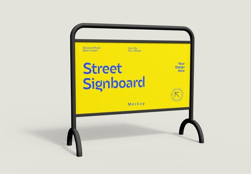 Street Advertising Stand Signboard Mockup