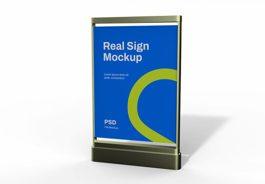 Modern Indoor Display Signage Stand Mockup