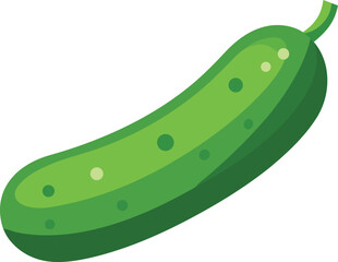 Fresh green cucumber halved lengthwise vector illustration scalable eps graphic