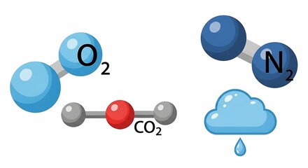 Atmosphere Components Vector Icon Set
