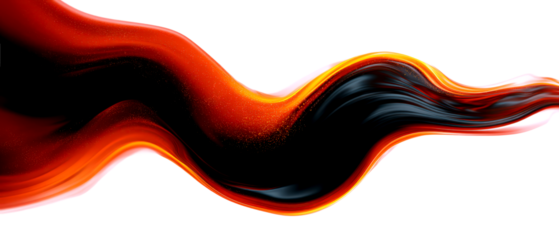 Dynamic Lava Wave Flowing Across Surface in Bright Colors Isolate on Transparent Background, cutout, png