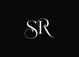 SR Logo Design Vector. Elegant Monogram Logo Design