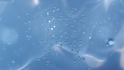 hematoporphyrin molecular structure, 3d model molecule, antidepressants structural chemical formula view from a microscope