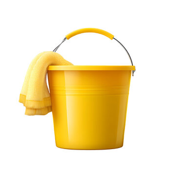 Bucket Plastic Handle Household Cleaning Essential Utility Item isolated on transparent background