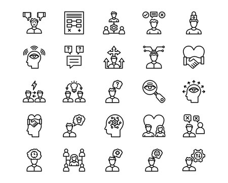 Life Skills Line Vector Icons