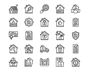Real Estate Line Vector Icons