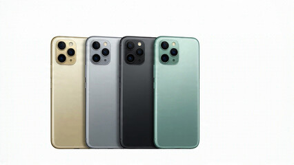 smartphones isolated on white