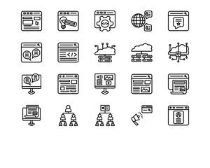 Seo and Web Line Vector Icons