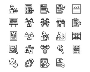Human Resource Line Vector Icons