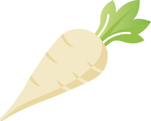 Parsnip vector illustration pale cream color scalable eps icon for food graphics