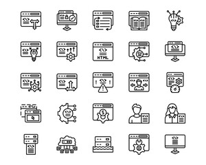 No Code Line Vector Icons
