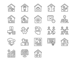 Home Based Business Line Vector Icons