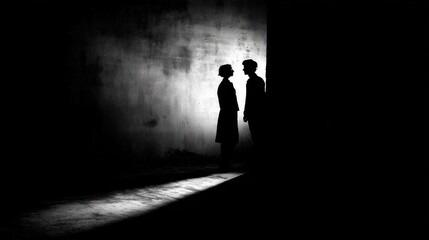 Silhouette couple conversation