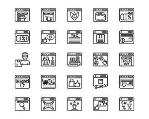 Web Store Line Vector Icons