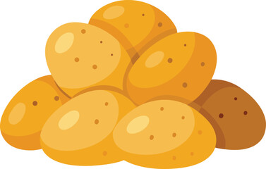 Scalable vector illustration of a fresh pile of natural potatoes ready for harvest