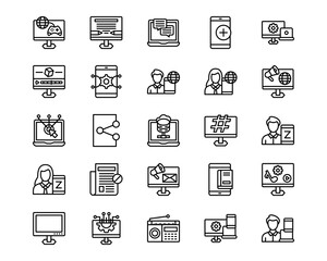 New Media Line Vector Icons