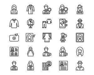 Modelling Agency Line Vector Icons