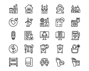 Sustainable Living Line Vector Icons